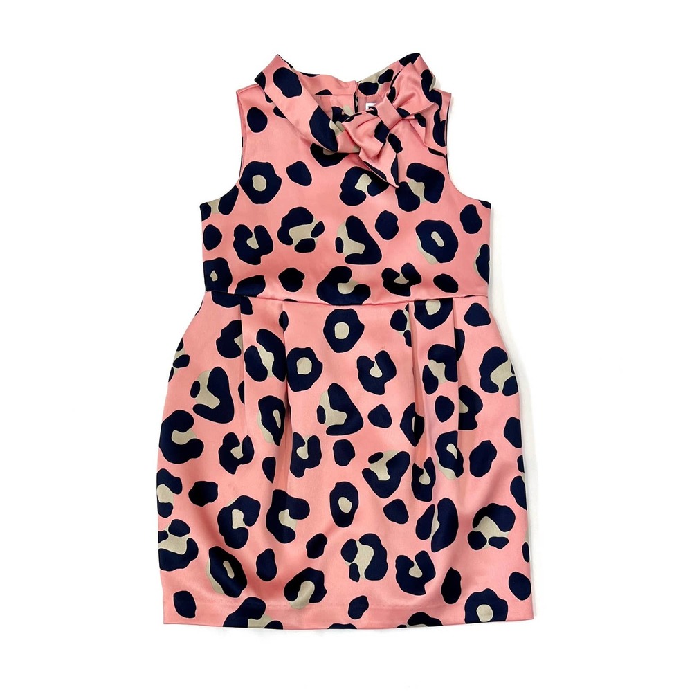 Janie and Jack Satin Leopard Dress Pink Size 4